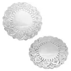 200pcs Lace Paper Doilies 5.5 Inch Silver Round Disposable Paper Placemats