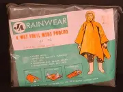 NEW SEALED Vintage Jacob Ash Co. RAIN PONCHO 52" x 80" OD Green Waterproof
