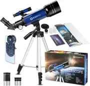 Telescope for Kids Beginners Adults, 70Mm Astronomy Refractor Telescope with Adj