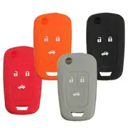 3 Button Silicone Key Case Holder Fob Protector Cover For Chevrolet 24 BLACK