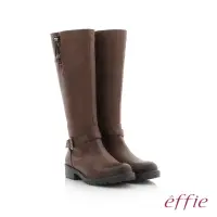 在飛比找momo購物網優惠-【effie】個性美型 防潑水麂皮直筒靴(深咖啡)