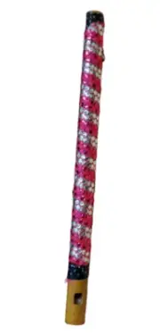 @ Indian Traditional Krishna Wooden Bansuri Pink Colour a023
