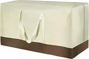 Patio Cushion Storage Bags 420D Waterproof Outdoor Protective Zippered Furniture Cushion Storage Bag Patio Cushion Cover Storage Bag 60" L x 20" W x 28" H Beige