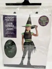 Midnight Mischief Witch Costume Halloween Dress Up Glow In Dark Child XL 14-16