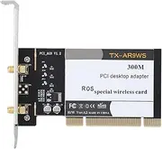 AR9220 300M PCI Desktop PC Dual Band 2.4/5GHz Wireless Network Card High Performance Network Adapter for 10, 2 Antennas Included