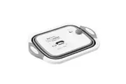 Boxsweden 40cm Foldaway Collapsible Cutting Board Foldable Basket Strainer White