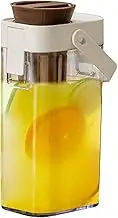 Cold Brew Maker, Iced Tea Pitcher, 9.06x4.96in Coffee Brewing Jar, Heavy Duty Glass Multiuse Drink Pitchers, Leak Proof Lid for Kitchen Tea Lemonade Fruit Drinks