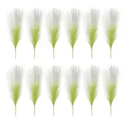 12 Pcs 17 Inch Faux Pampas Grass Artificial Boho Decor Gradient Light Green