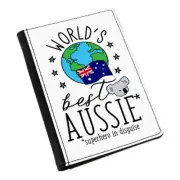 World's Best Aussie Passport Holder Cover Case - Funny Australian Australia Flag