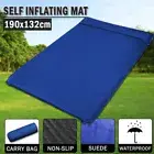 Double Self inflating Suede Mattress Mat Sleeping Pad Air Bed Camping Hiking Blu