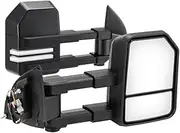 SAN HIMA Pair Towing Mirror Fits Ranger Wildtrak MK PX PX2 PX3 XL XLT XLS 2012-MY2022 - Extendable Manually Foldable Side Mirror 19CM Split View