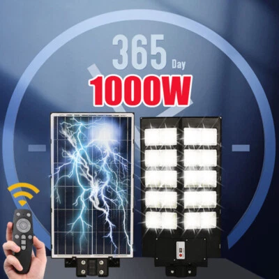 1000W 800LED Solar Flood Light Security Motion Sensor Outdoor Yard Street Wall