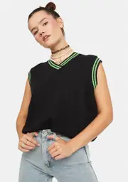 What U See Stripe Sleeveless Vest