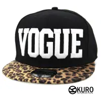 在飛比找蝦皮商城優惠-KURO-SHOP潮流新風格-黑色 豹紋帽沿 黑色字 VOG