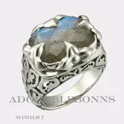 Authentic Lori Bonn Silver Mojo Petal Double Cocktail Ring Size 8 311511LB