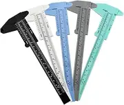 LOORGVEL 5Pcs Eyebrow Measuring Caliper Double Scale Caliper for Accurate Facial Measurements Durable Plastic Ruler Colors Grey