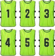 12 PCS Adults Soccer Pinnies Quick Drying Foot Team Jerseys Youth Sports Scrimmage Soccer Team Training Numbered Bibs Practice Sports Vest