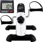 Mini Exercise Bike Portable Foot Cycle Arm with LCD Screen Displays White