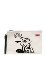 在飛比找Farfetch優惠-Bone Blocks cotton clutch bag