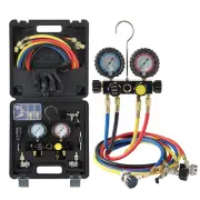HVAC Gauge Set w/ Hoses Compatible R134A/R410A/R404A/R22 Refrigerants