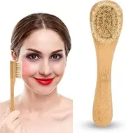 Facial Brush Wooden Handle Face Brush Cleansing Brush Exfoliating Cleaning Skin Brush Tool Wooden Handle Facial Cleansing Brush Face Cleansing Brush
