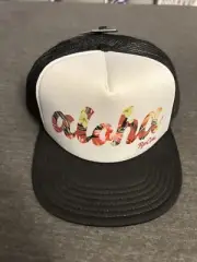 Rip Curl Hat OSFM Adjustable Black White Aloha Design Mesh Hawaii Ships Free