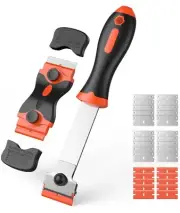Razor Blade Scraper 2PCS Razor Scraper Tool 2-in-1 Razor Scraper Set with 30Pcs