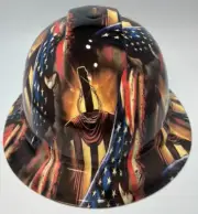 New Full Brim Vented Hard Hat Custom Hydro Dipped CHRISTIAN REVEALED FLAG CROSS