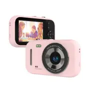 Kids Camera Digital Camera, 4K Autofocus Vlogging Camera for Kids with 16x Zoom Anti Shake, Flash and 48MP Point, Lanyard, Portable Toy Kids, Pink