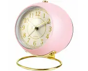 Travel Alarm Clock Classic Silent Desk Snooze Luminous Clock Pink