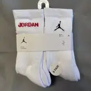 Nike Air Jordan Legend Cushioned Crew Socks 6 Pair Youth Medium Shoe Size 5Y-7Y