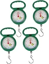 Cabilock 4Pcs Portable Weighing Tool Lightweight Plastic Handheld Hanging Scale for Travel Shopping Home Use Compact Design Easy to Operate with Weighing Hook Random