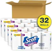 Scott 1000 Toilet Paper 1-Ply Septic Safe 32 Rolls Bath Tissue Trusted