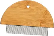 Yardwe Pet Comb Puppy Comb Pain Grooming Brush Wooden Stainless Steel Pet Hair Removal