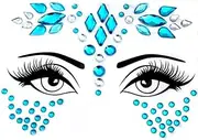 Festival Face Jewels Blue Party Gems Stickers Crystals Diamonds Rhinestones