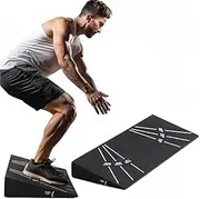 Power Press Squat Wedge Block - Adjustable Angle Ramp Blocks for Heel Elevated Squatting Workout - Calf Raise Platform Board