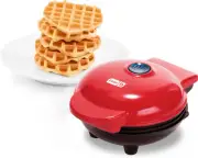 DASH Mini Waffle Maker Machine for Individuals, Paninis, Hash Red Heart