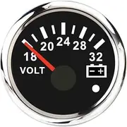 52mm Marine Voltmeter 8-16V/16-32V Volt Meter Gauge Car Voltage Gauges for Boat Car Truck Motorcycle RV Red Backlight 12V/24V Automotive Voltmeter(BS 18-32V)
