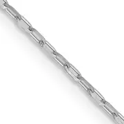 18 Inch 14K White Gold 1mm D/C Open Long Link Cable Chain