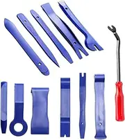 12 Pcs Trim Removal Tool Kit, No Scratch Plastic Pry Tool Kit, Car Panel Door Window Tools Car Interior Trim Kit Fastener Rivet Remover for Clip, Molding, Dashboards, Upholstery Toolkit