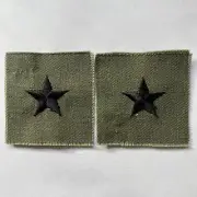 Vintage Vietnam Era Subdued US Army Brigadier General Military Collar Patch Set