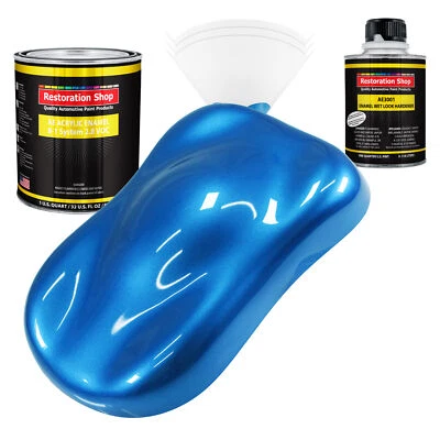 Restoration Shop Fiji Blue Metallic Acrylic Enamel Quart Kit, Auto Paint