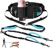 Hands Free Dog Collar with Adjustable Belt, Double Waist Strap for Two Dogs, Walking, Training, Running, Double Collar for Two Large Dogs, Double Padded Pet Straps