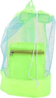 [Kisangel] Mesh Beach Bag Drawstring Beach Storage Pouch for Lightweight and Portable Beach Vacation Essentials for Water Play