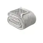Bianca Mansfield Lattice Velvet Fleece Throw Rug Blanket Grey Queen / King