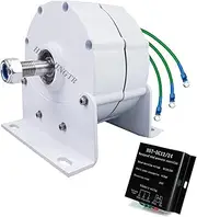12000W Low Speed Gearless Permanent Magnet Generator, 12V-220V Wind Power Generator with MPPT Controller for Home Farm Rvs Boats,24V