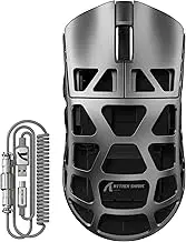 FELICON x Attack Shark R3 Wireless Gaming Mouse,PAW3395 26K DPI 8KHz Polling Rate,Magnesium Alloy 46g Ultralight,Programmable Tri-Mode BT/2.4G/Wired Computer Mice with Coiled Cable - Silver