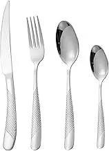 Stainless Steel Cutlery Set Steak Knife Fork Spoon 4Pcs Tableware Restaurant Cutlery Set for 4 People Silverware Set with Spoon Knife and Fork Stainless Steel Kitchen Set-