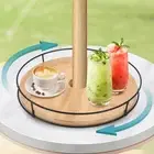 12" Lazy Susan with Umbrella Hole for Outdoor Patio Table - 360° Rotation Iro...