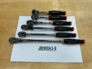 Snap-on Tools USA NEW 6pc ORANGE 1/4" Drive Soft Grip Master Ratchet Set